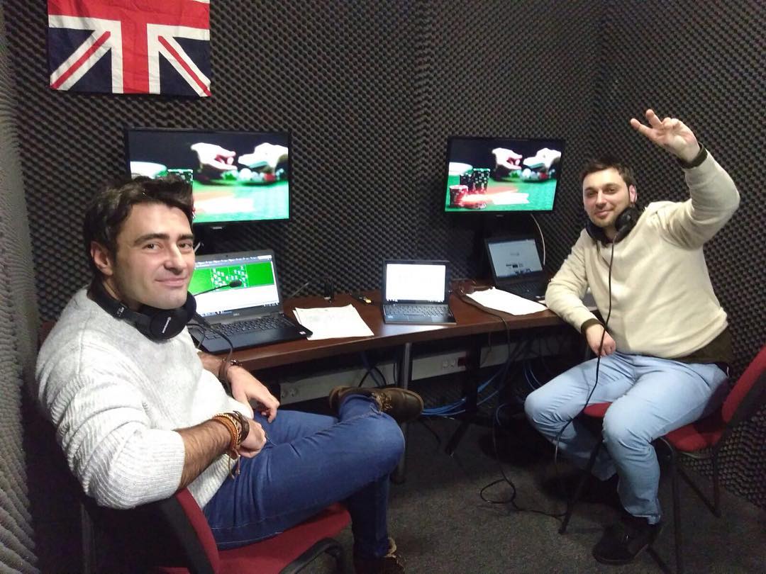 Vladimir Pagu și Cristi Petre în studioul Eurosport